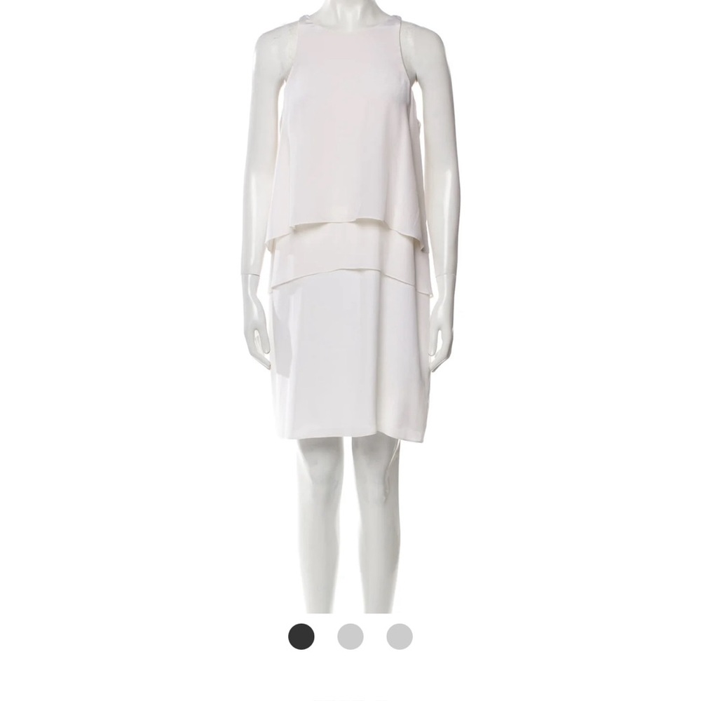 Tibi White silk layered mini dress. Size 6
